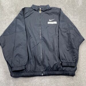 Nike WNBA Windbreaker Jacket Womens XL Black Full Zip Mesh Lined HF6484-010